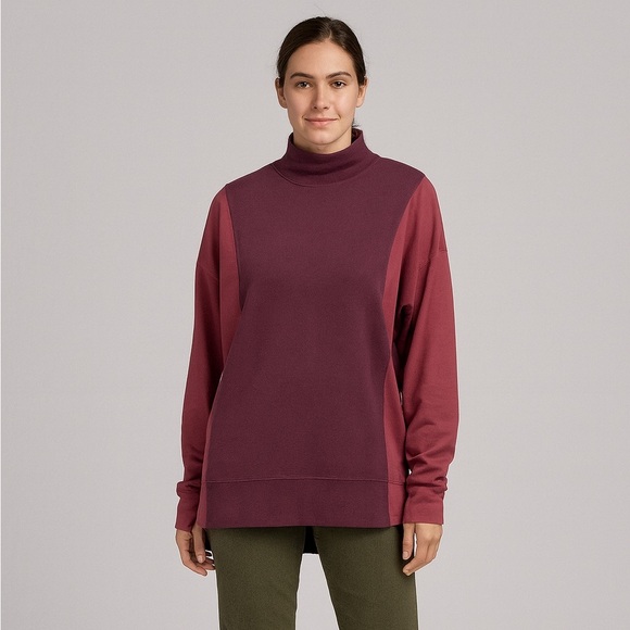 Athleta Size Small Color Block Crewneck Long-Sleeve Top. - Picture 1 of 6